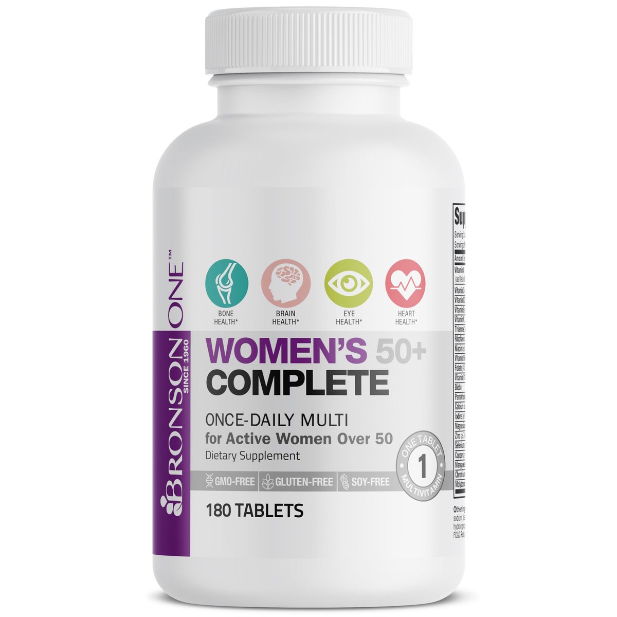 Bronson ONE Daily Frauen 50+ Komplett Multivitamin Multimineral, 180 Tabletten