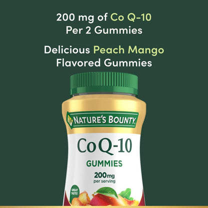 Nature's Bounty CoQ10 Gummis – 200 mg CoQ10 für die Herzgesundheit, Pfirsich-Mango-Geschmack, 60 Stück
