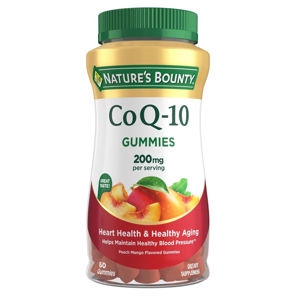 Nature's Bounty CoQ10 Gummis – 200 mg CoQ10 für die Herzgesundheit, Pfirsich-Mango-Geschmack, 60 Stück