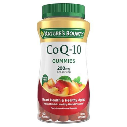 Nature's Bounty CoQ10 Gummis – 200 mg CoQ10 für die Herzgesundheit, Pfirsich-Mango-Geschmack, 60 Stück