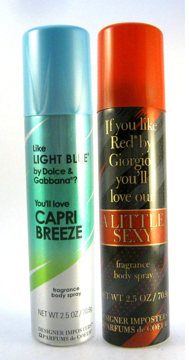 Parfums De Coeur Designer Imposters Damen Körperspray 2,5 oz Set: Capri Breeze / A Little Sexy