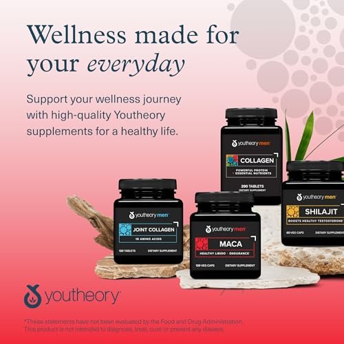 Youtheory Men's Maca – Veganes Maca-Supplement für Männer – Unterstützt Energie, Ausdauer und Stärke* – Laktose-, Soja- und Glutenfrei – 120 pflanzliche Kapseln