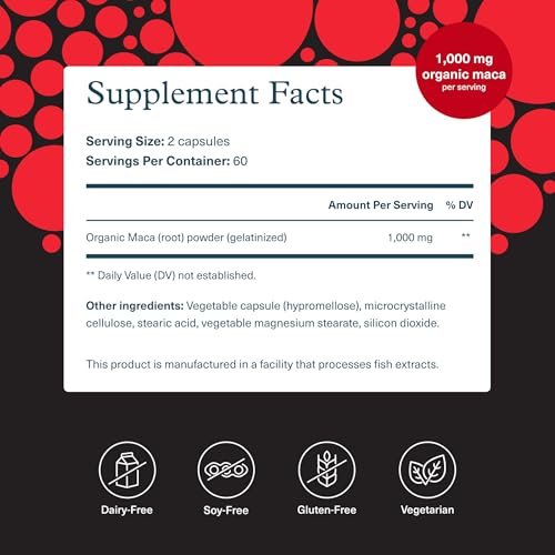 Youtheory Men's Maca – Veganes Maca-Supplement für Männer – Unterstützt Energie, Ausdauer und Stärke* – Laktose-, Soja- und Glutenfrei – 120 pflanzliche Kapseln