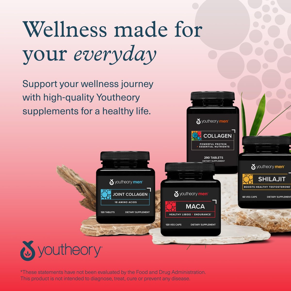 Youtheory Men's Maca – Veganes Maca-Supplement für Männer – Unterstützt Energie, Ausdauer und Stärke* – Laktose-, Soja- und Glutenfrei – 120 pflanzliche Kapseln