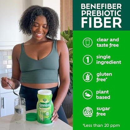 Benefiber Tägliches Präbiotikum Ballaststoffpulver für die Verdauungsgesundheit, geschmacksneutral – 124 Teelöffel (8,7 Unzen)