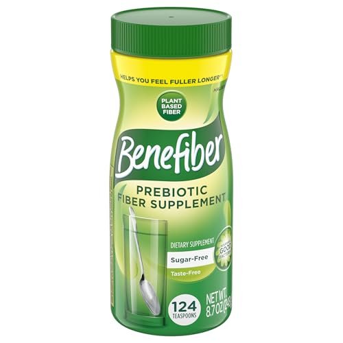 Benefiber Tägliches Präbiotikum Ballaststoffpulver für die Verdauungsgesundheit, geschmacksneutral – 124 Teelöffel (8,7 Unzen)