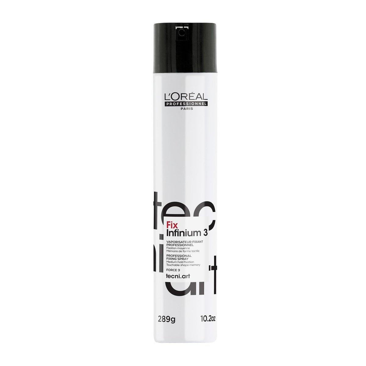 L'Oréal Professionnel Paris Fix Infinium 3 – Medium-Hold Haarspray für langanhaltende Form und Glanz, reduziert Frizz ohne Versteifung