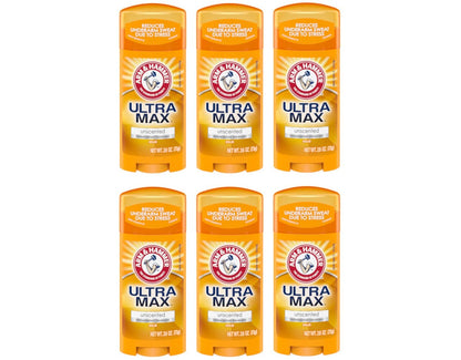 ARM & HAMMER ULTRAMAX Antitranspirant Deodorant Invisible Solid Unscented 2,6 oz (6er-Pack)