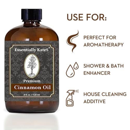 Premium Zimtöl 4 Fl Oz mit großer Pipette und Sprühflasche - 100% rein, natürlich & therapeutisch - Reinigung, DIY Seife, Diffuser, Aromatherapie, Garten und Küche - Innen- und Außenbereich