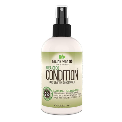 Taliah Waajid Shea-Coco Daily Leave-In Conditioner – 8 oz – Feuchtigkeitsspendender Entwirrer für natürliches lockiges, krauses & welliges Haar – Leichte Pflege mit Sheabutter & Kokosnuss