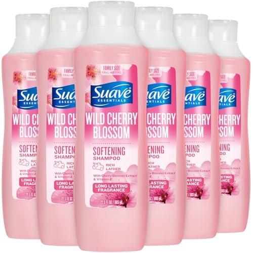 Suave Shampoo Wild Cherry Blossom 6er-Pack – Pflegendes Shampoo mit Vitamin E, 22,5 Oz pro Flasche