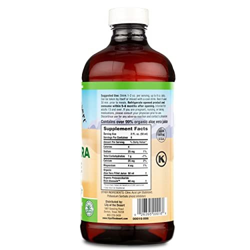 Lily of the Desert Organischer Aloe Vera Saft – Inneres Filet, 473 ml