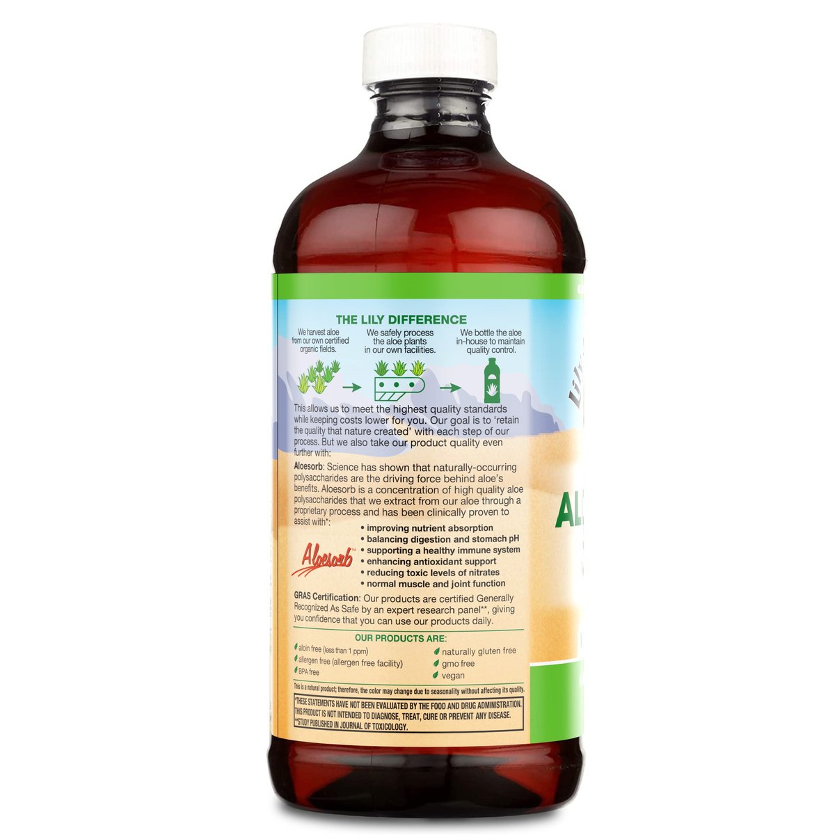 Lily of the Desert Organischer Aloe Vera Saft – Inneres Filet, 473 ml