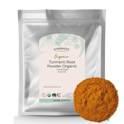 Starwest Botanicals Bio Kurkuma Wurzelpulver gemahlen – Curcumin Gewürz zum Kochen & Würzen, natürliche Antioxidantienquelle, Immununterstützung, koscher zertifiziert, nicht gentechnisch verändert – 1 kg Beutel