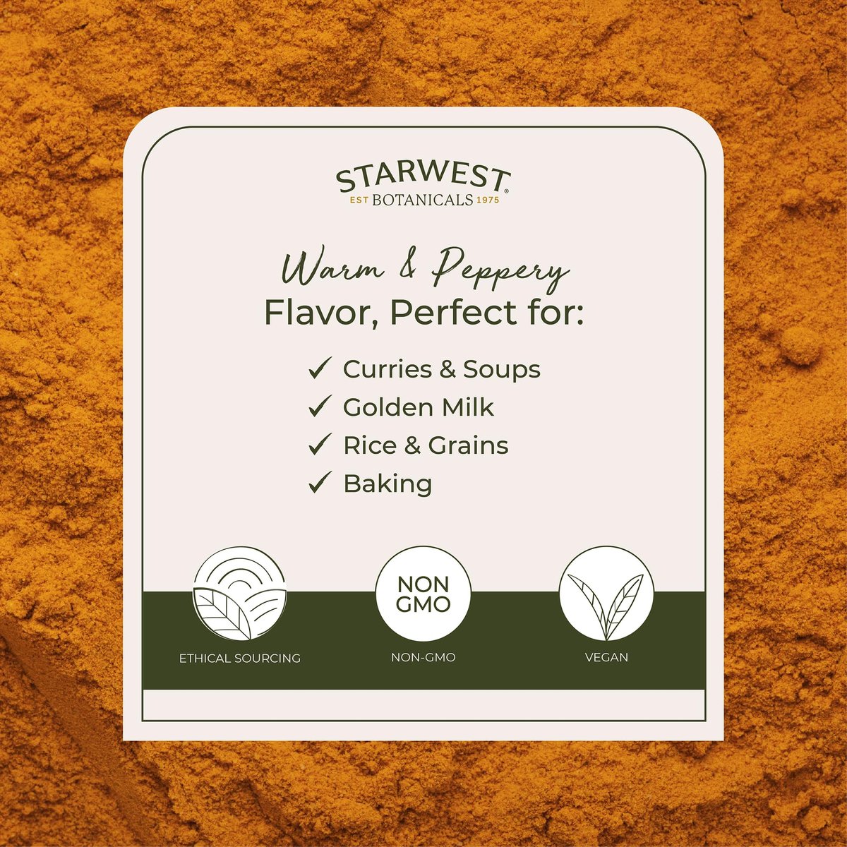 Starwest Botanicals Bio Kurkuma Wurzelpulver gemahlen – Curcumin Gewürz zum Kochen & Würzen, natürliche Antioxidantienquelle, Immununterstützung, koscher zertifiziert, nicht gentechnisch verändert – 1 kg Beutel