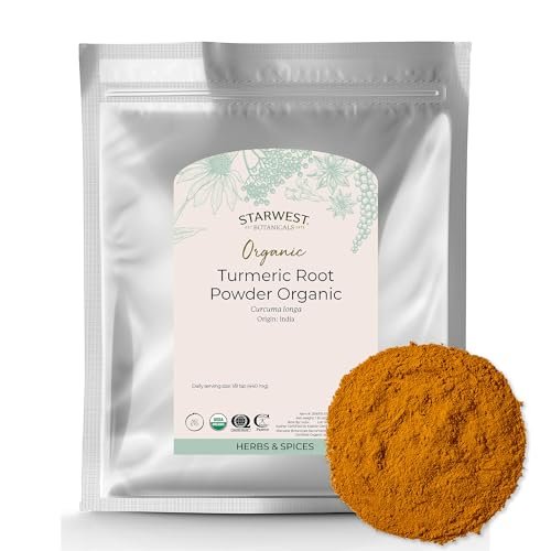 Starwest Botanicals Bio Kurkuma Wurzelpulver gemahlen – Curcumin Gewürz zum Kochen & Würzen, natürliche Antioxidantienquelle, Immununterstützung, koscher zertifiziert, nicht gentechnisch verändert – 1 kg Beutel
