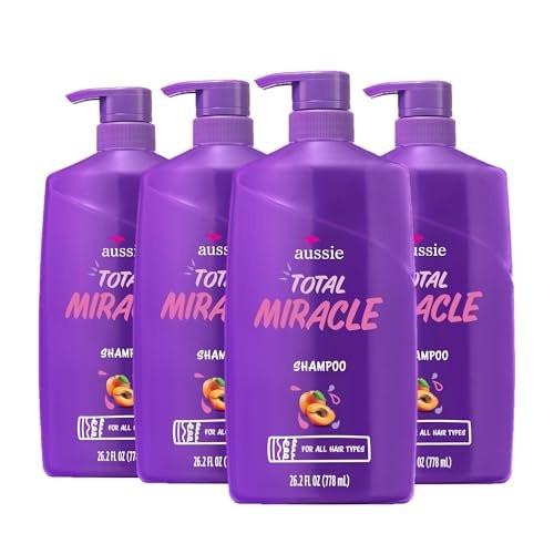 Aussie Total Miracle Shampoo mit Aprikose & Macadamiaöl, parabenfrei, 26,2 Fl Oz (4er-Pack)