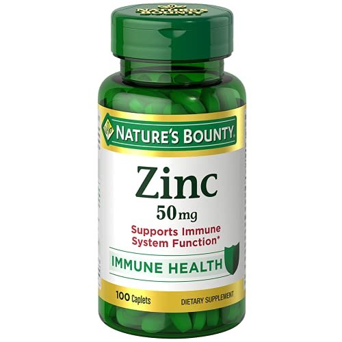 Nature's Bounty Zink 50 mg Tabletten, unaromatisiert, 100 Stück, Packung mit 2