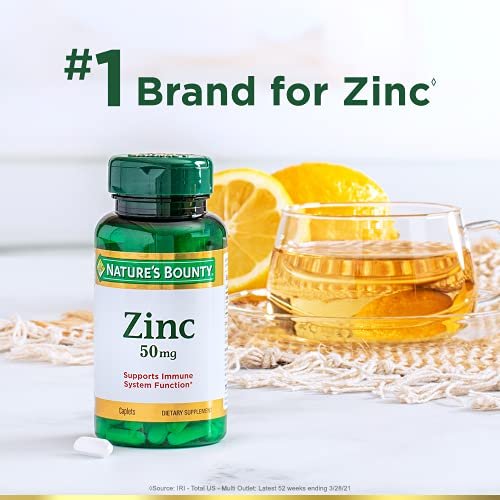 Nature's Bounty Zink 50 mg Tabletten, unaromatisiert, 100 Stück, Packung mit 2