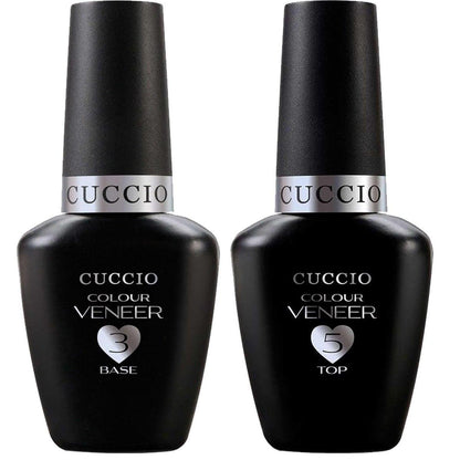 Cuccio Veneer Treatment Pack – Komplettes LED/UV-Gel-Nagelsystem mit Prep, Fuse, Base und Top Coat, 13 ml pro Flasche