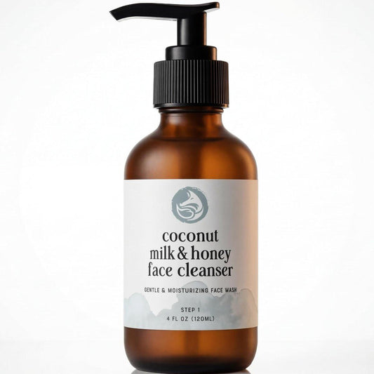 Foxbrim Naturals Kokosmilch & Honig Gesichtsreinigung 4 fl oz – Sanfter, feuchtigkeitsspendender Reiniger für empfindliche bis trockene Haut | Duftfrei, nicht austrocknend mit Aloe & Jojoba | Ideal bei Rötungen, Trockenheit und täglichem Make-up-Entfernen