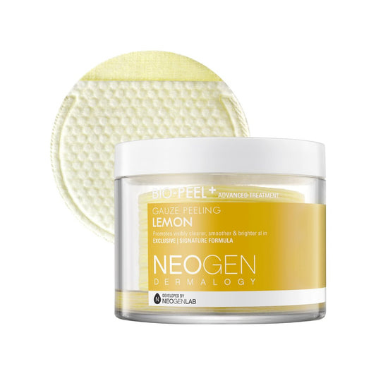 DERMALOGY by NEOGENLAB Bio-Peel Gauze Peeling Pads (Zitrone, 30 Tücher) - Peeling & aufhellende Tücher mit PHA, Zitrone & Lemongras - Koreanische Hautpflege
