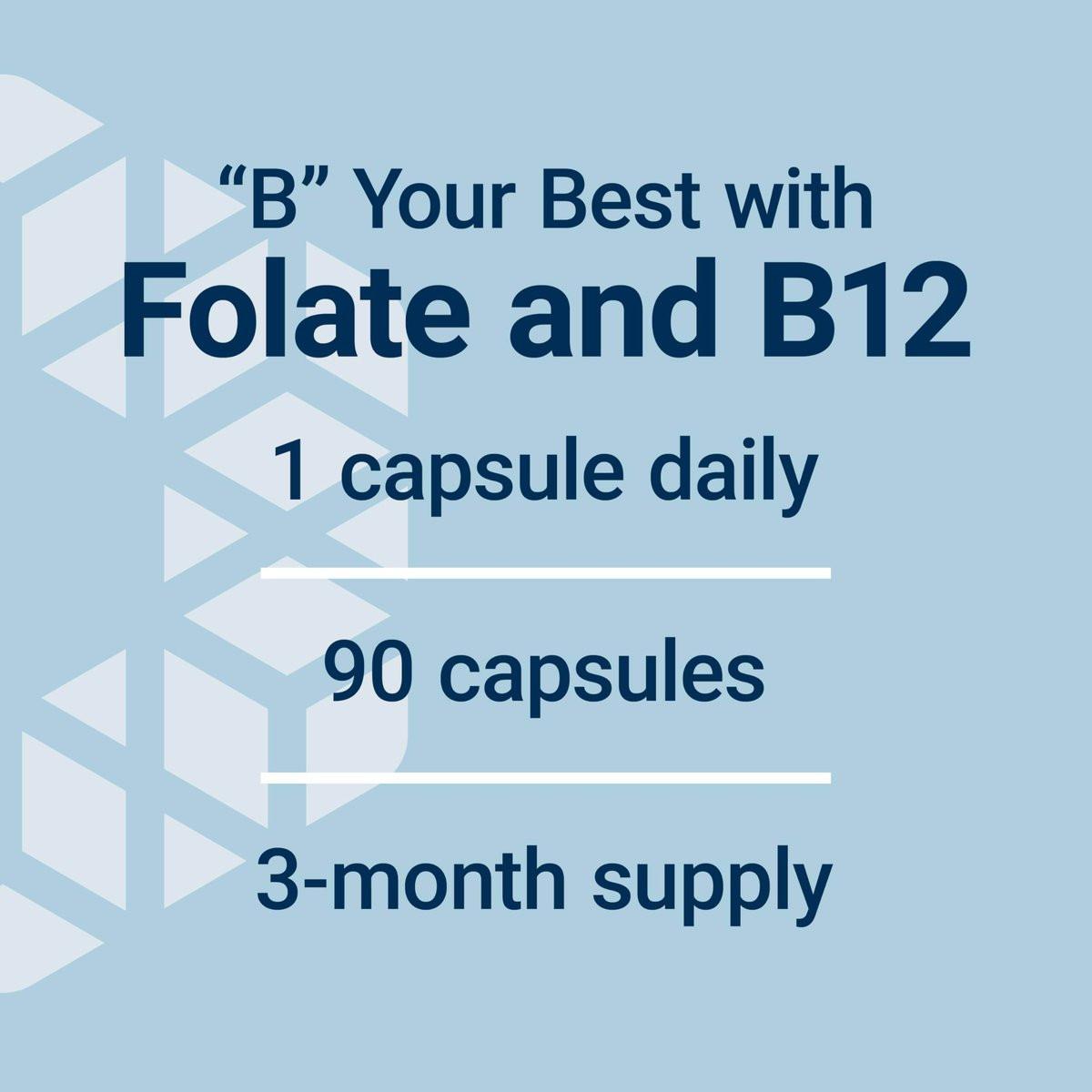 Life Extension BioActive Folat & Vitamin B12 – Unterstützt Herz, Gehirn und Magen-Darm-Trakt, Nicht-GVO, Glutenfrei, Vegetarisch, 90 Kapseln