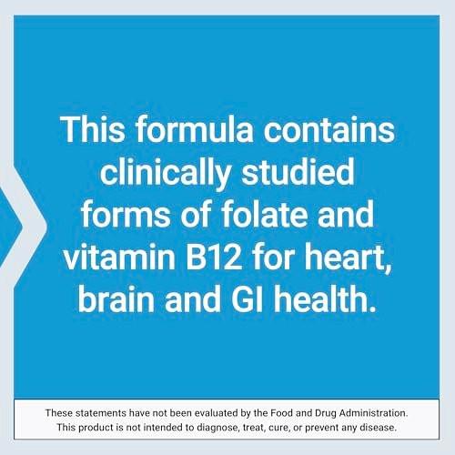 Life Extension BioActive Folat & Vitamin B12 – Unterstützt Herz, Gehirn und Magen-Darm-Trakt, Nicht-GVO, Glutenfrei, Vegetarisch, 90 Kapseln
