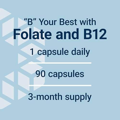 Life Extension BioActive Folat & Vitamin B12 – Unterstützt Herz, Gehirn und Magen-Darm-Trakt, Nicht-GVO, Glutenfrei, Vegetarisch, 90 Kapseln