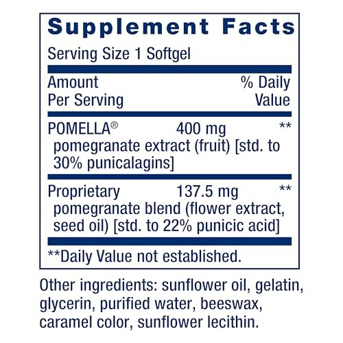 Life Extension Pomegranate Complete - Granatapfel-Extrakt aus Frucht, Blüte und Samenöl - Herz-Kreislauf-Gesundheit, antioxidative Unterstützung, Superfood-Ergänzung - glutenfrei, nicht-GVO, 30 Softgels