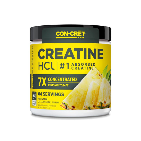 CON-CRET Kreatin HCl Pulver | Unterstützung für Muskeln, Kognition und Zellenergie | Kein Blähungen oder Krämpfe | Hergestellt in den USA & NSF-zertifiziert | Ananas (64 Portionen)
