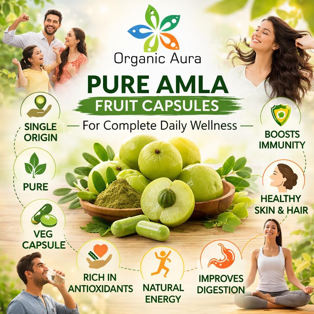 AMLA Kapseln – 1000 mg pro Portion, 120 vegane Kapseln – Rohes grünes Superfood – natürlich, frisch & original – ohne GVO und glutenfrei