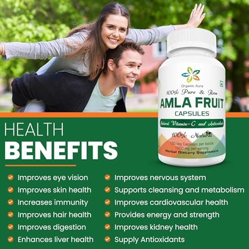 AMLA Kapseln – 1000 mg pro Portion, 120 vegane Kapseln – Rohes grünes Superfood – natürlich, frisch & original – ohne GVO und glutenfrei