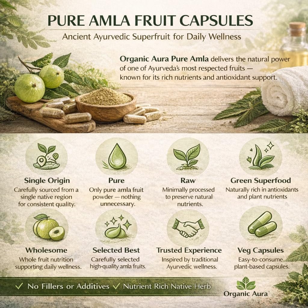 AMLA Kapseln – 1000 mg pro Portion, 120 vegane Kapseln – Rohes grünes Superfood – natürlich, frisch & original – ohne GVO und glutenfrei