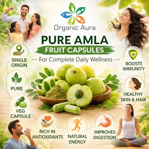 AMLA Kapseln – 1000 mg pro Portion, 120 vegane Kapseln – Rohes grünes Superfood – natürlich, frisch & original – ohne GVO und glutenfrei