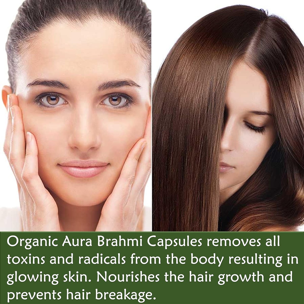 Organic Aura Brahmi Kapseln - 120 Stück. Stärkt und verbessert auf natürliche Weise Immunität und Gedächtnis. Vollständiges grünes Superfood. Nicht-GVO - Glutenfrei.