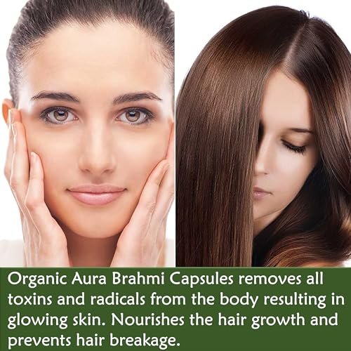 Organic Aura Brahmi Kapseln - 120 Stück. Stärkt und verbessert auf natürliche Weise Immunität und Gedächtnis. Vollständiges grünes Superfood. Nicht-GVO - Glutenfrei.