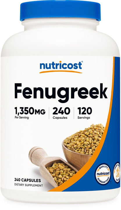Nutricost Bockshornklee Samen 1350mg, 240 Kapseln - Glutenfrei, Nicht-GVO, 675mg pro Kapsel