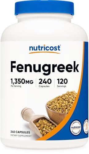 Nutricost Bockshornklee Samen 1350mg, 240 Kapseln - Glutenfrei, Nicht-GVO, 675mg pro Kapsel