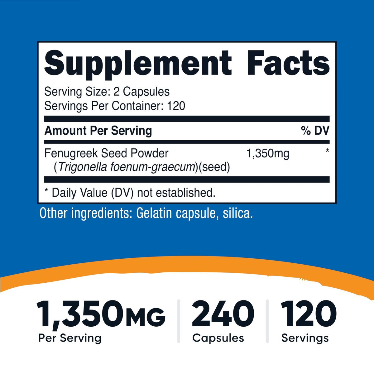 Nutricost Bockshornklee Samen 1350mg, 240 Kapseln - Glutenfrei, Nicht-GVO, 675mg pro Kapsel