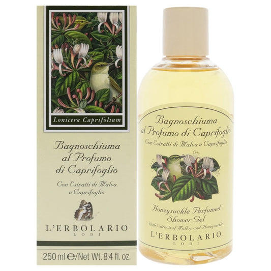 L'Erbolario Duschgel - Feuchtigkeitsspendende Körperwäsche für geschmeidige Haut - Sanfte und pflegende Blumen-Seife für empfindliche Haut - Geißblatt - 250 ml