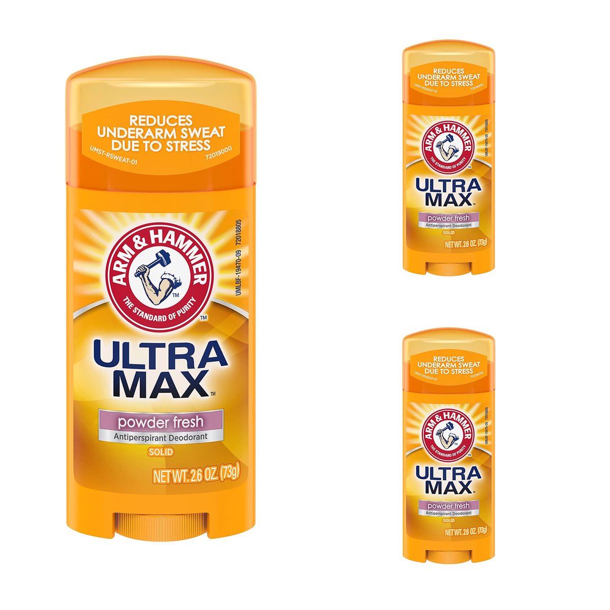 Arm & Hammer Deodorant 2,6 oz Festes Ultra Powder Fresh (Oval) 3er-Pack