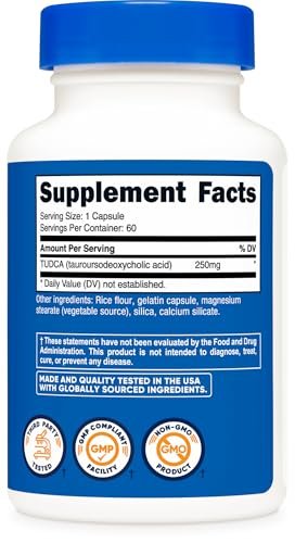Nutricost Tudca 250mg, 60 Kapseln (Tauroursodeoxycholsäure) - Premium Qualität