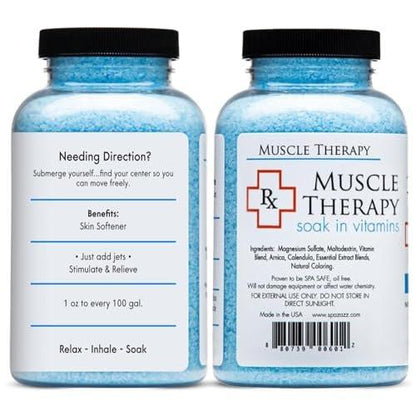 Spazazz Aromatherapie Spa- und Badesalze Kristalle RX Therapy Kollektion 2er Pack – je ein 19 Oz Glas Muskeltherapie und Gelenktherapie – Totes Meer Badesalzkristalle
