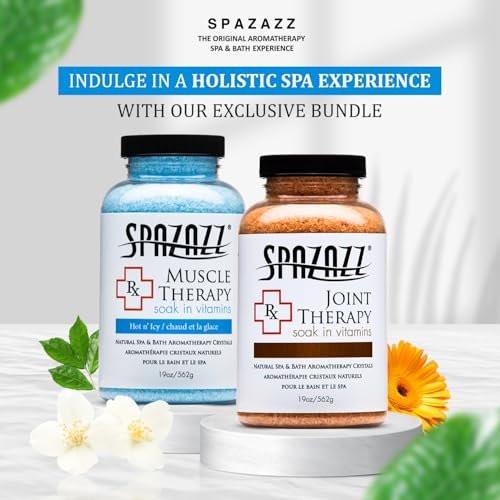 Spazazz Aromatherapie Spa- und Badesalze Kristalle RX Therapy Kollektion 2er Pack – je ein 19 Oz Glas Muskeltherapie und Gelenktherapie – Totes Meer Badesalzkristalle