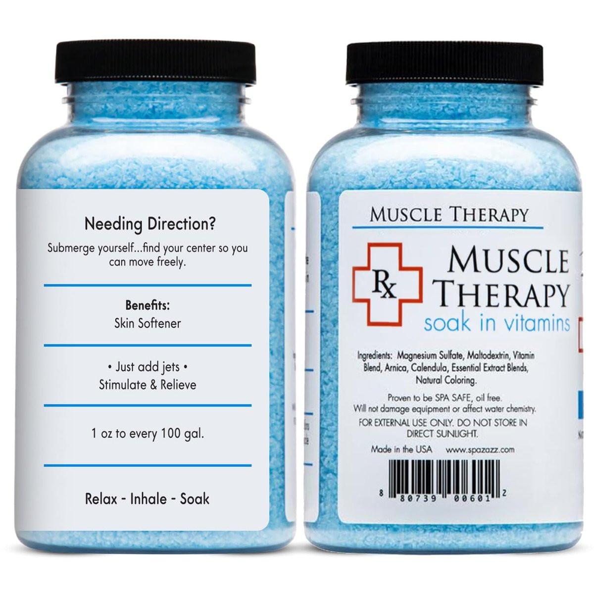 Spazazz Aromatherapie Spa- und Badesalze Kristalle RX Therapy Kollektion 2er Pack – je ein 19 Oz Glas Muskeltherapie und Gelenktherapie – Totes Meer Badesalzkristalle