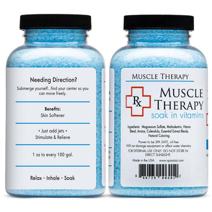 Spazazz Aromatherapie Spa- und Badesalze Kristalle RX Therapy Kollektion 2er Pack – je ein 19 Oz Glas Muskeltherapie und Gelenktherapie – Totes Meer Badesalzkristalle