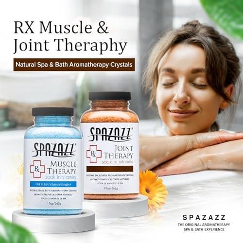 Spazazz Aromatherapie Spa- und Badesalze Kristalle RX Therapy Kollektion 2er Pack – je ein 19 Oz Glas Muskeltherapie und Gelenktherapie – Totes Meer Badesalzkristalle