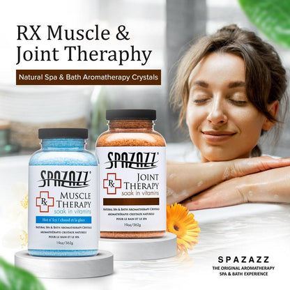 Spazazz Aromatherapie Spa- und Badesalze Kristalle RX Therapy Kollektion 2er Pack – je ein 19 Oz Glas Muskeltherapie und Gelenktherapie – Totes Meer Badesalzkristalle