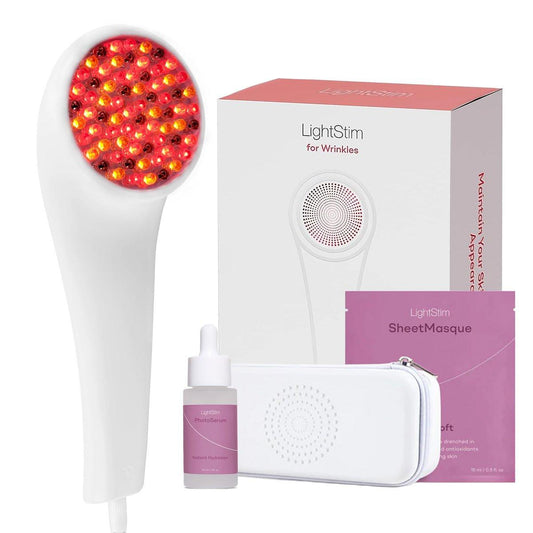 LightStim für Falten – LED-Rotlicht-Therapie mit 72 LEDs (605, 630, 660 & 855 nm Wellenlängen). Reduziert feine Linien, Fältchen, verjüngt die Haut und erhält ein jugendliches Aussehen – FDA-zugelassen, Weiß